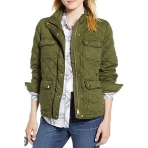 J.Crew Green Quilted Downtown Field Jacket